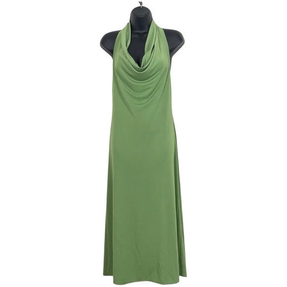 Mango Dresses & Skirts - Mango Halterneck draped front midi dress-light green
Size XS, NWT